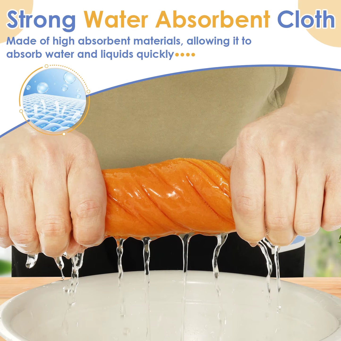 16/8 Pcs Ultra Absorbent Cleaning Shammy Reusable Kitchen Wipe Rags Household Bathroom Car Cleaning Towels Multi-Purpose