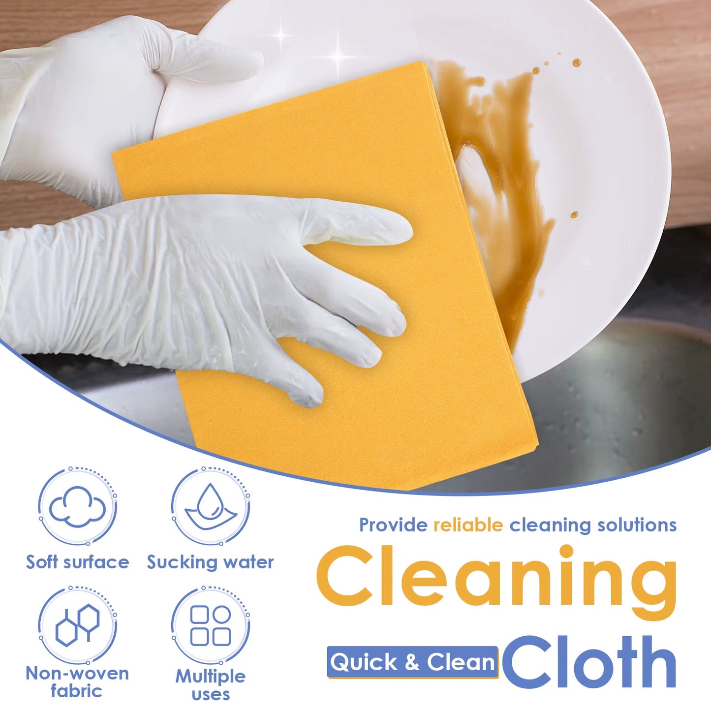 16/8 Pcs Ultra Absorbent Cleaning Shammy Reusable Kitchen Wipe Rags Household Bathroom Car Cleaning Towels Multi-Purpose