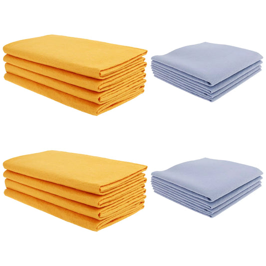 16/8 Pcs Ultra Absorbent Cleaning Shammy Reusable Kitchen Wipe Rags Household Bathroom Car Cleaning Towels Multi-Purpose